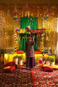 Plum Gold Embroidered Suit - Thumbnail 1