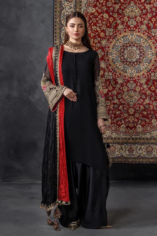 Needlecraft Chiffon & Silk Farshi Shalwar Set - Image 11