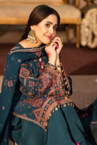 Embroidered Short Shirt & Shalwar - Thumbnail 5