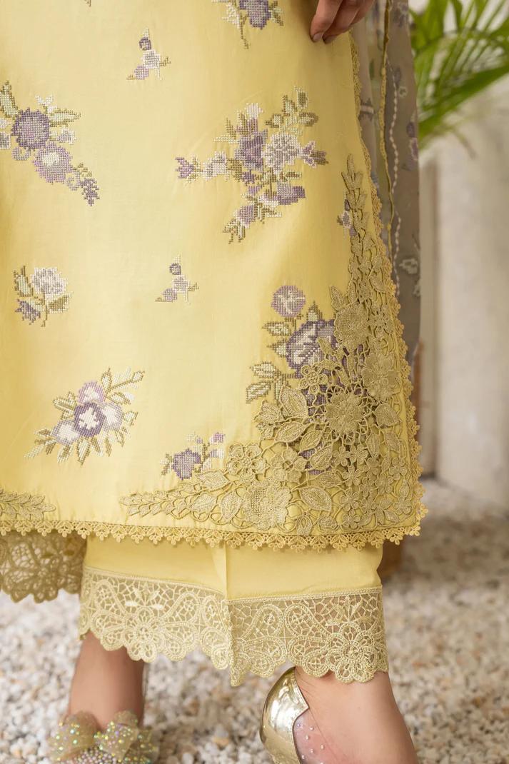 Cross-Stitch & Patchwork Long Shirt with Cutwork Loose Trouser - Image 4