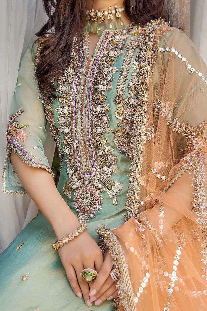 Pure Resham Mesuri Zardozi Suit - Image 8