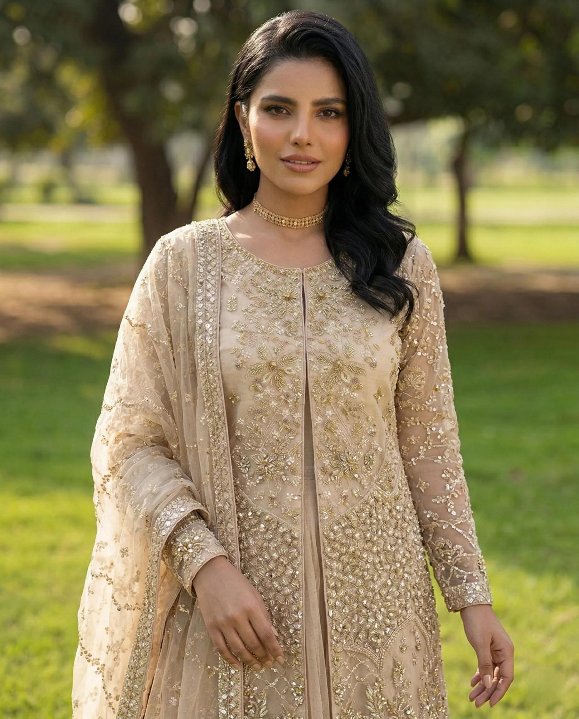 Sequin & Tilla Embroidered Open-Gown Maxi - Image 5