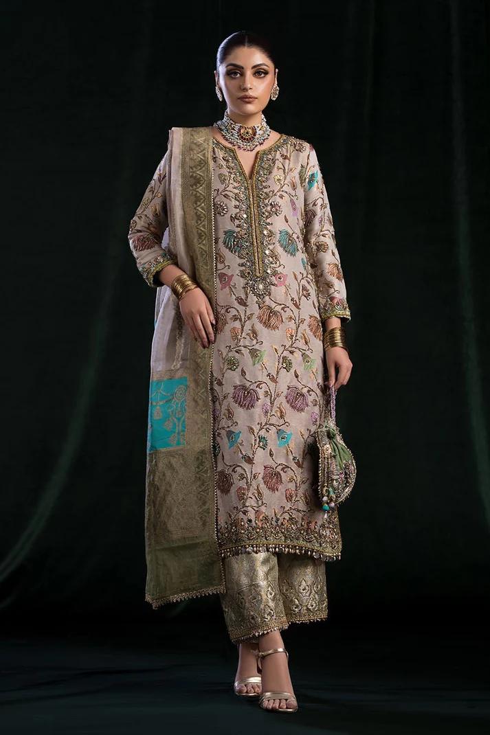 Embroidered Zardozi & Dabka Suit - Image 2