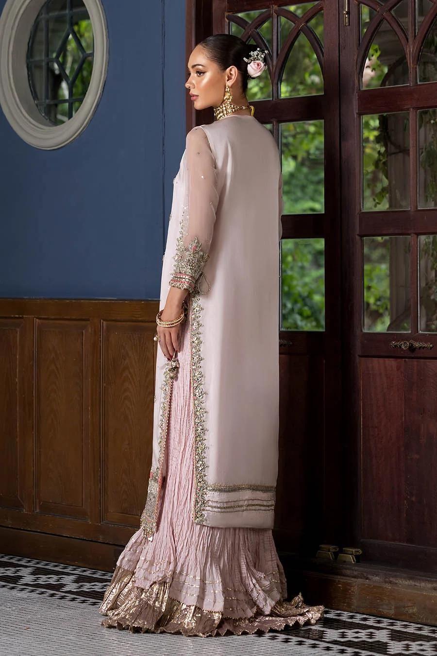Regal Gloss Silk Ensemble with Crush Sharara - Image 4