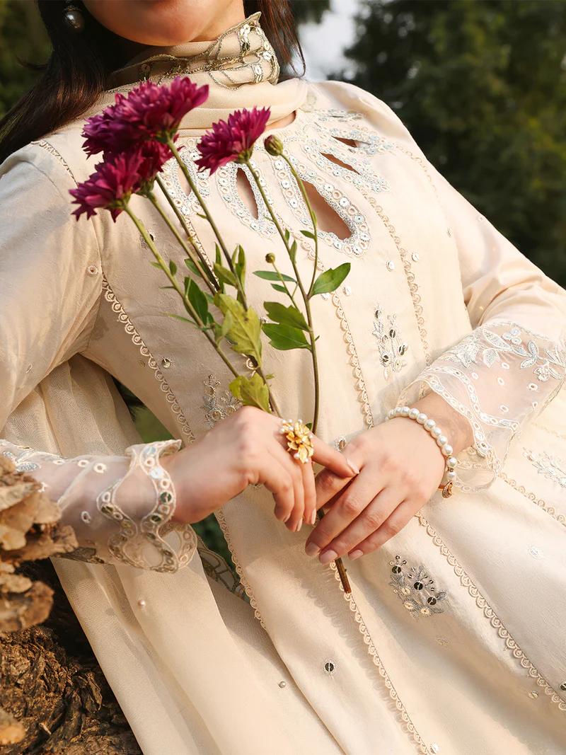 Maxi Set with Organza Cutwork & Chiffon Dupatta - Image 4