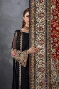 Needlecraft Chiffon & Silk Farshi Shalwar Set - Thumbnail 5
