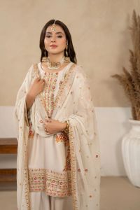 3D Sequin Floral Embroidered Suit - Thumbnail 3