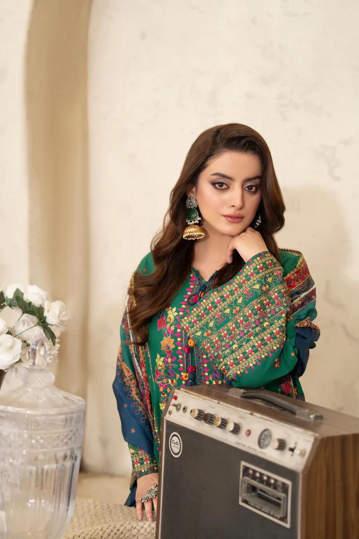 Kashmiri Embroidery & Mirror Work Festive Suit - Image 10