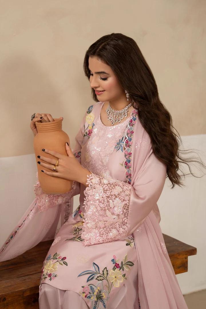 Bloom Embroidered Silk Suit - Image 4