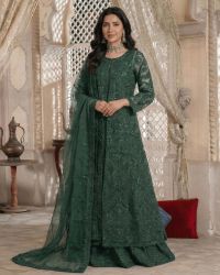 Regal Full Work Organza Maxi Gown - Thumbnail 2
