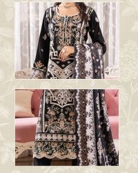 Embroidered Suit with Geometric Front - Thumbnail 4