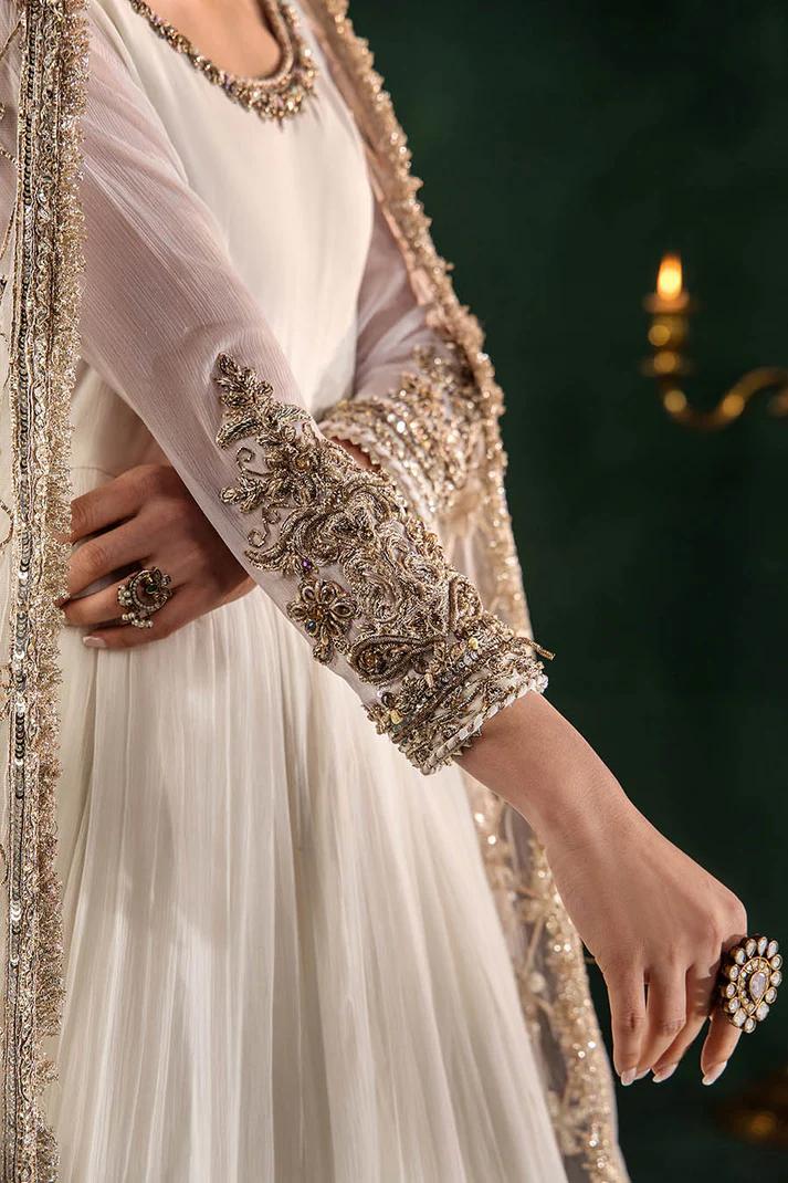 Hand-Embroidered Chiffon Suit with Sharara - Image 19
