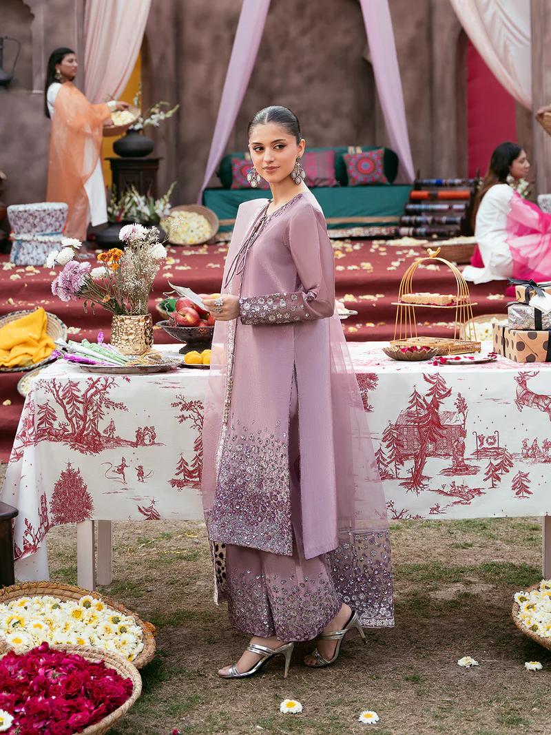 Spangle Embroidered Silk Ensemble - Image 2
