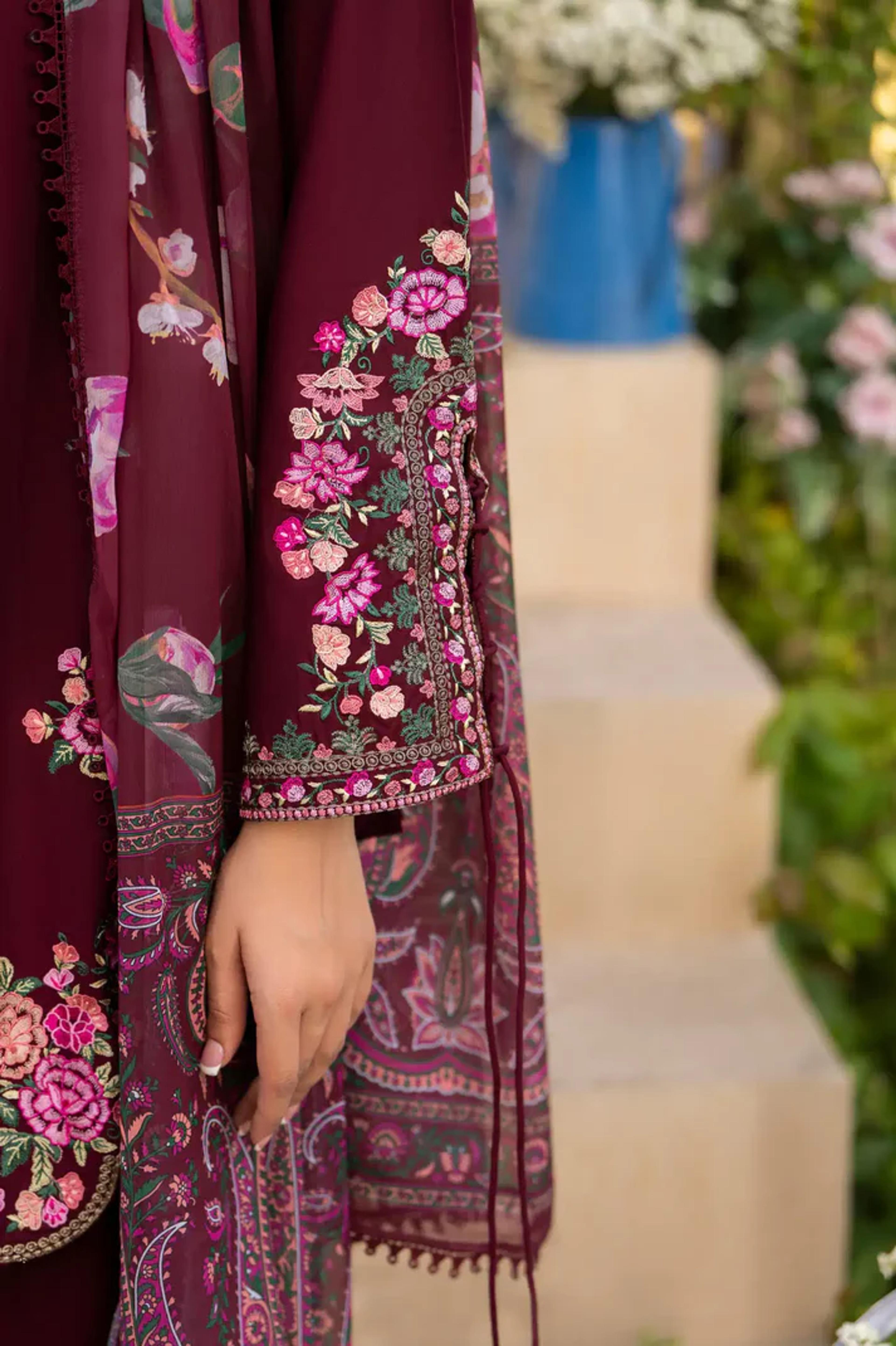 Short Shirt with Dori Tassels & Chiffon Dupatta  - Thumbnail 13