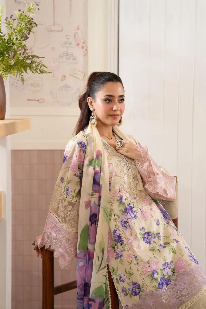 Lawn Ensemble with Delicate Lace Detailing - Image 4