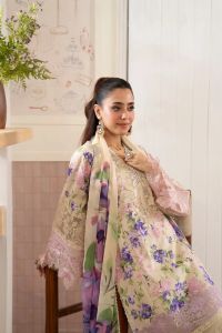 Lawn Ensemble with Delicate Lace Detailing - Thumbnail 4