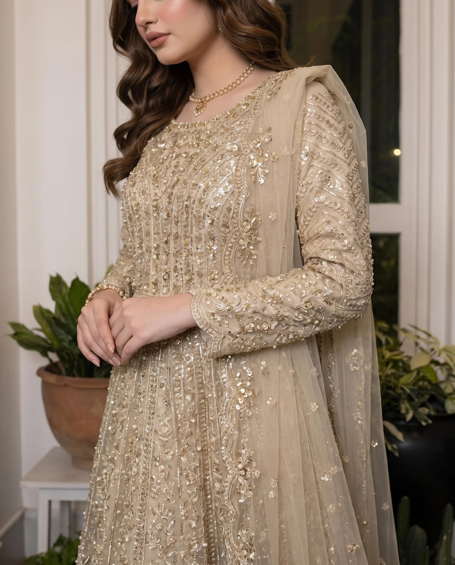 Shimmering Gold & Peach Maxi - Image 4