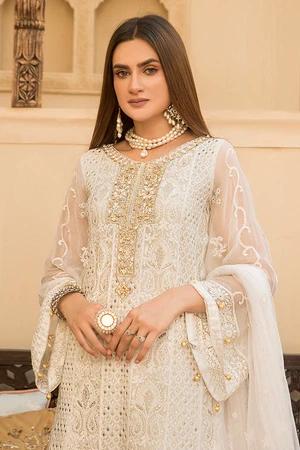 Hand-Embellished Chiffon Suit - Image 2