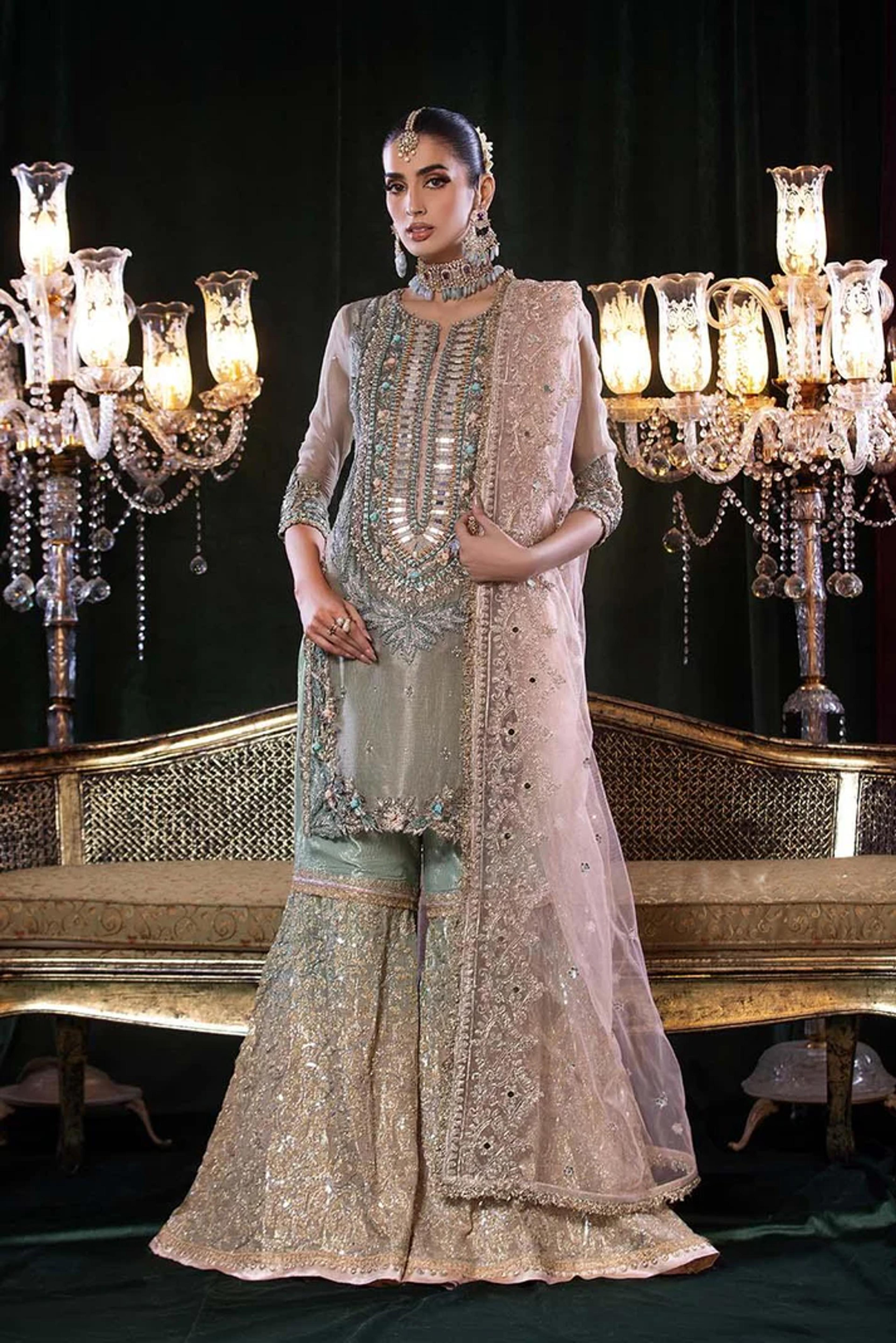 Resham Mesuri Shirt & Pure Mesuri Sharara - Thumbnail 4
