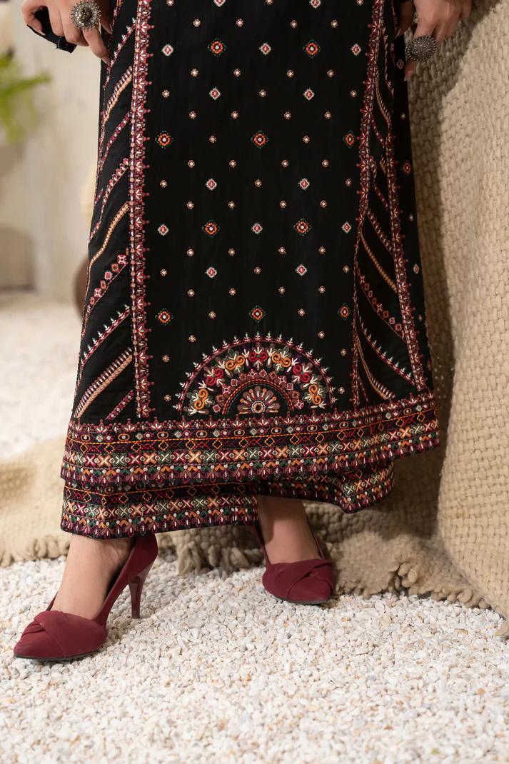 Kashmiri Embroidered Long Shirt with Silk Dupatta - Image 14
