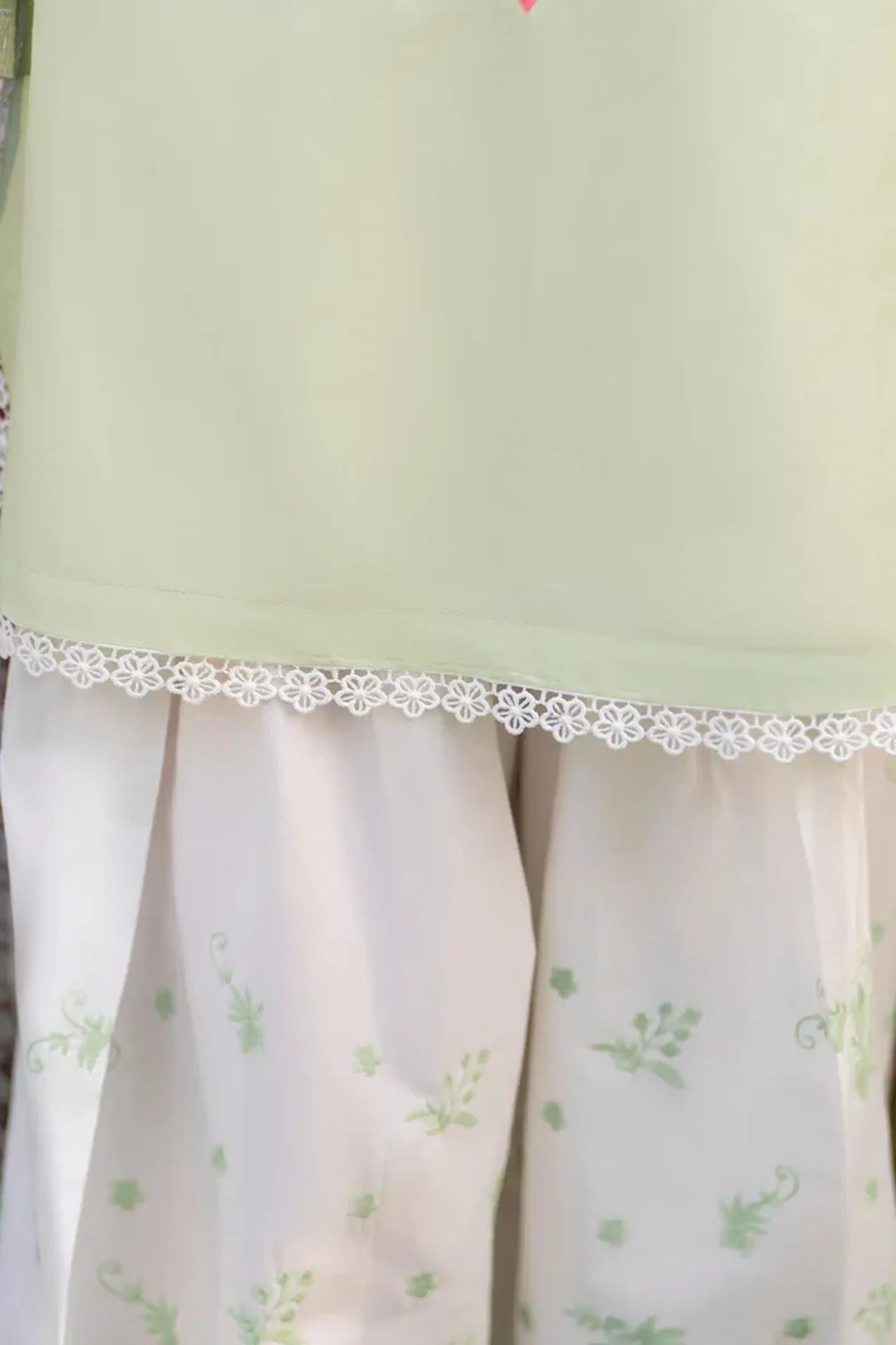 Embroidered Short Shirt & Farshi Shalwar  - Thumbnail 13
