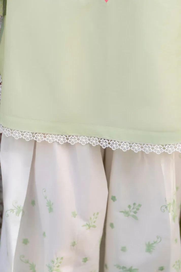 Embroidered Short Shirt & Farshi Shalwar - Image 13