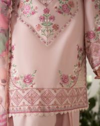 Embroidered Short Shirt with Farshi Shalwar - Thumbnail 10