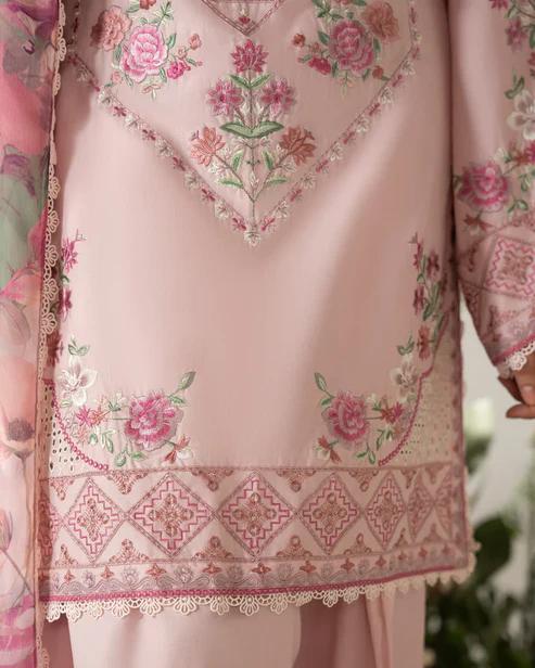 silk peach dress short shirt with farshi shalwar FARSHI SHALWAR WITH SHIRT & DUPATTA SF.SadiaFaisal