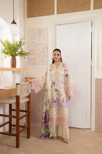 Lawn Ensemble with Delicate Lace Detailing - Thumbnail 1