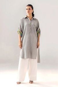 Casual Yarn-Dyed Cotton Suit - Thumbnail 1