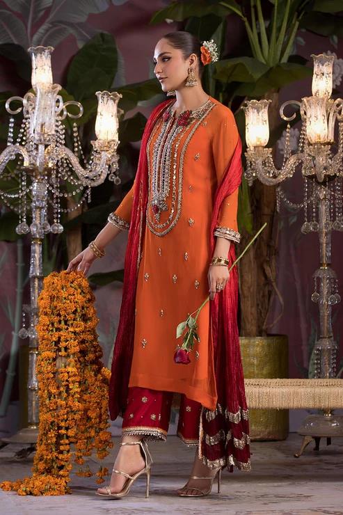 Mirror Work Chiffon 3PC Luxury Suit - Image 7