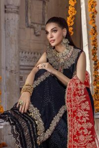 Needlecraft Chiffon Suit with Crushed Sharara - Thumbnail 9