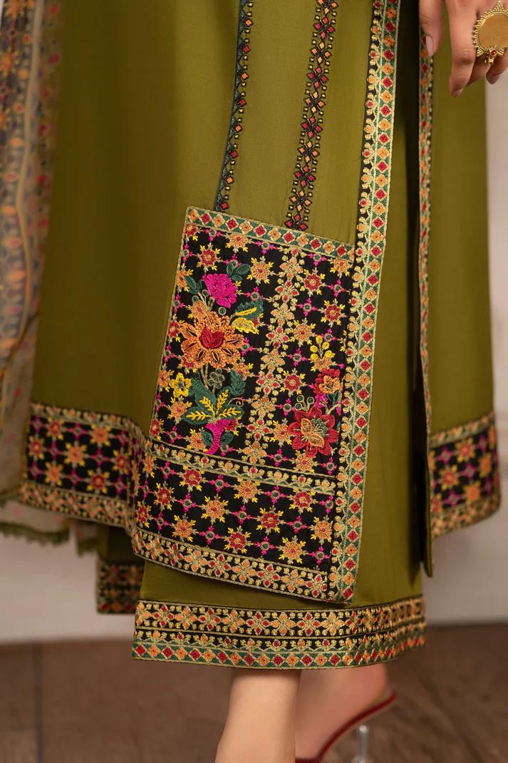 Sindhi Embroidered Shirt & Loose Trouser with Chiffon Dupatta - Image 7