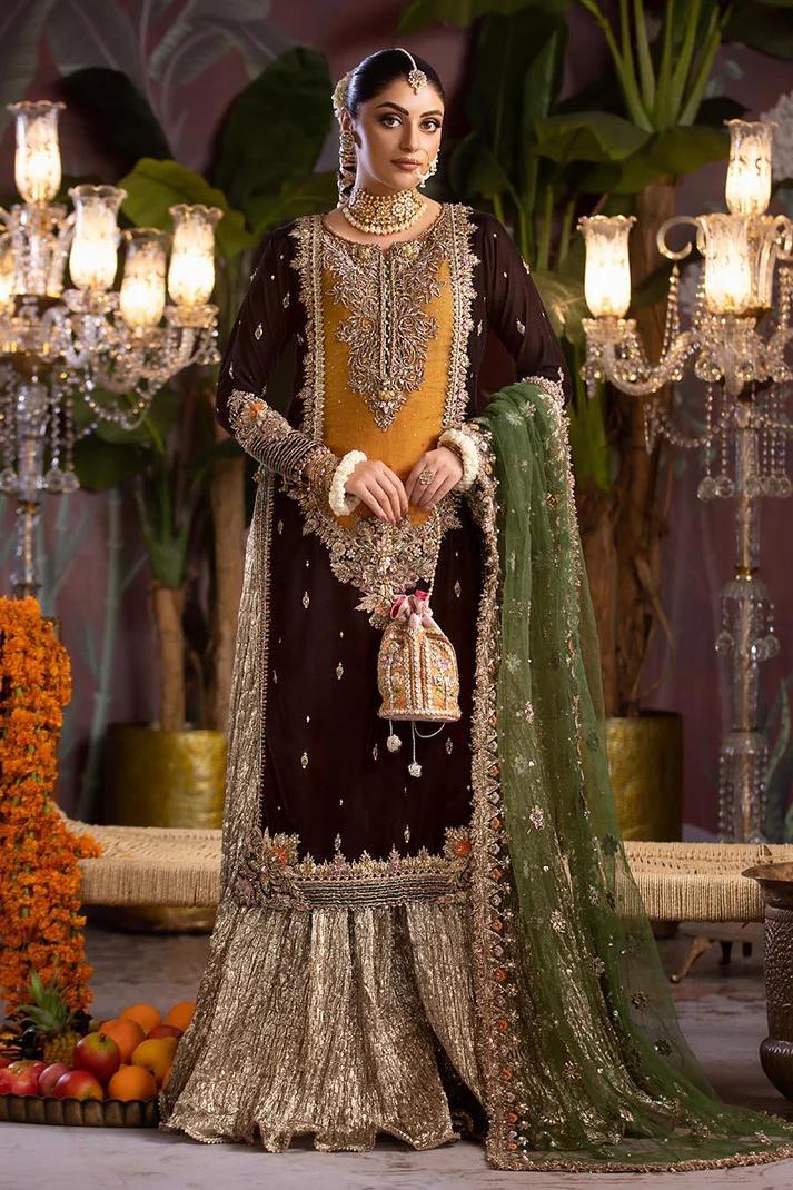 Zardozi Velvet Shirt & Crushed Sharara - Image 9