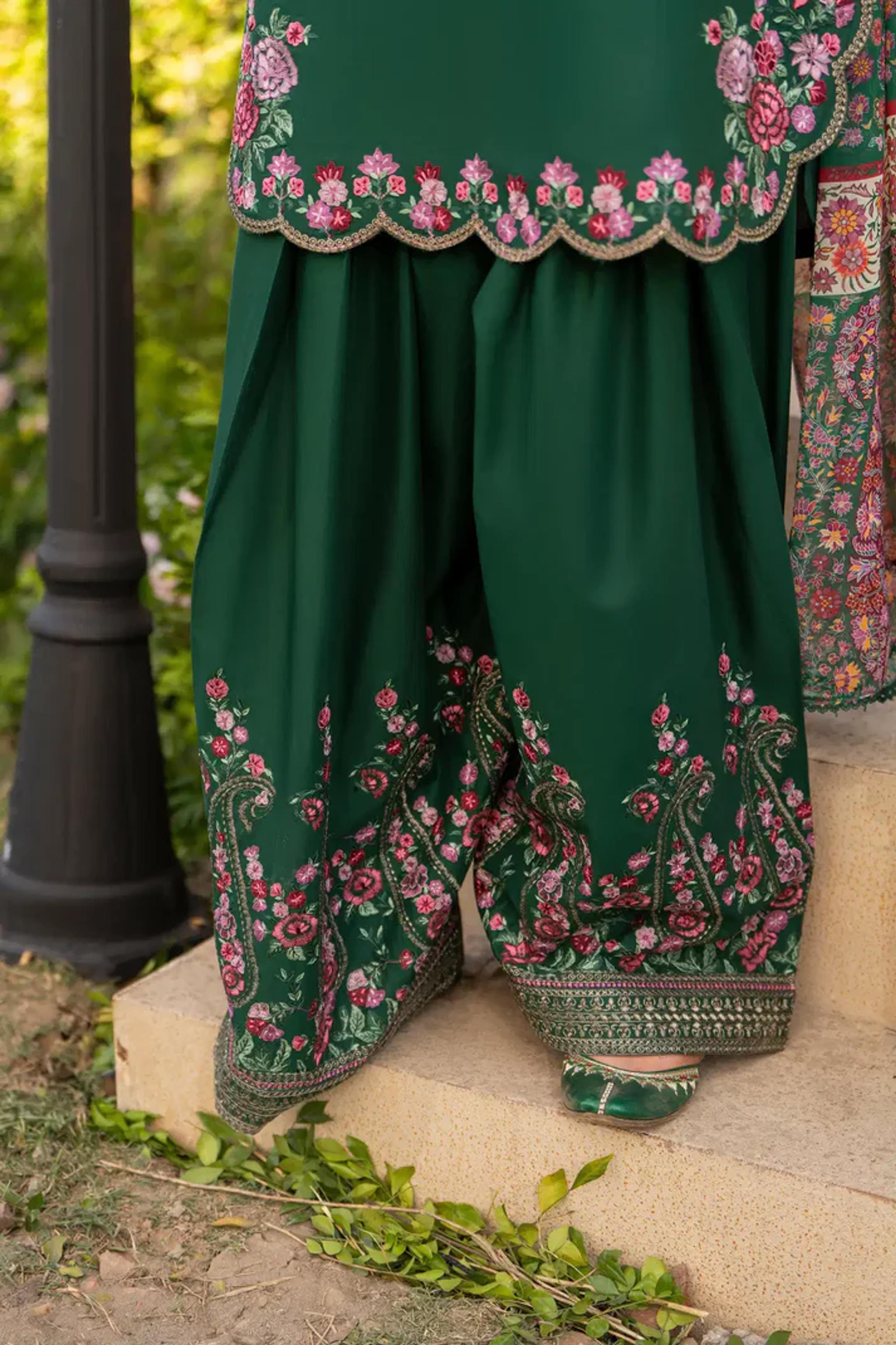 Short Shirt with Dori Tassels & Chiffon Dupatta  - Thumbnail 5