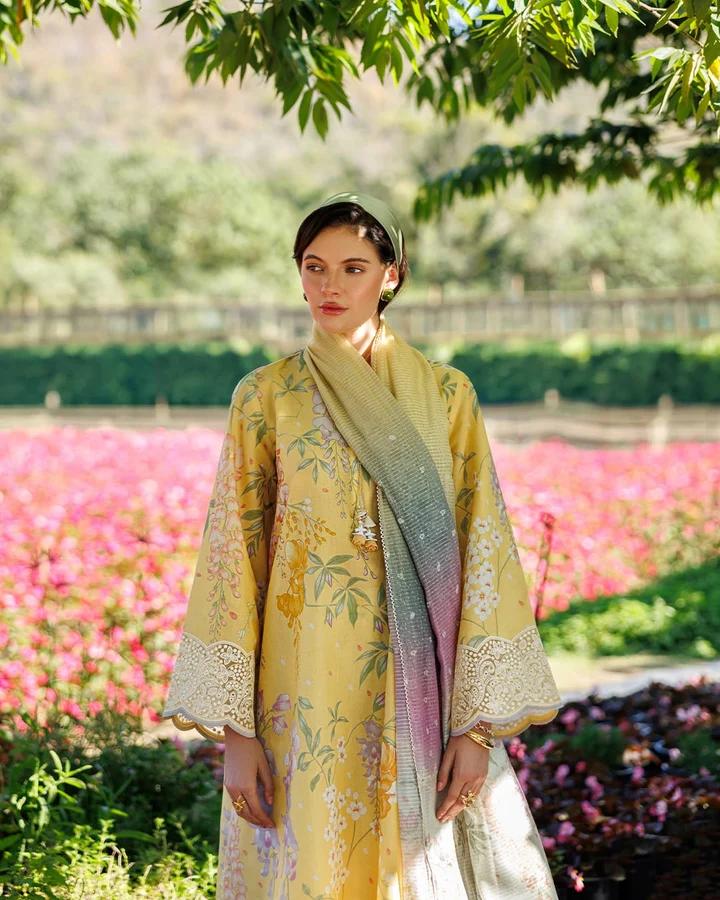 Elegant Printed Lawn Ensemble with Flapper - Image 3
