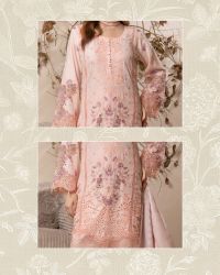 Embroidered Suit with Beaded Tassel Sleeves - Thumbnail 4