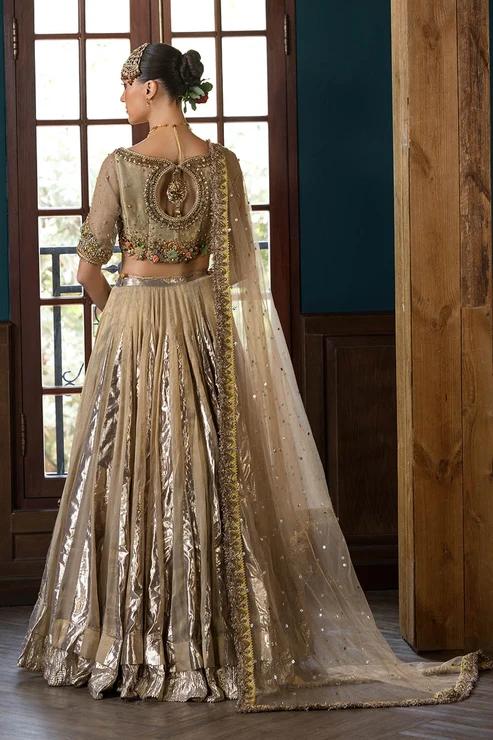 Kora & Dabka Embroidered Lehnga Ensemble - Image 4