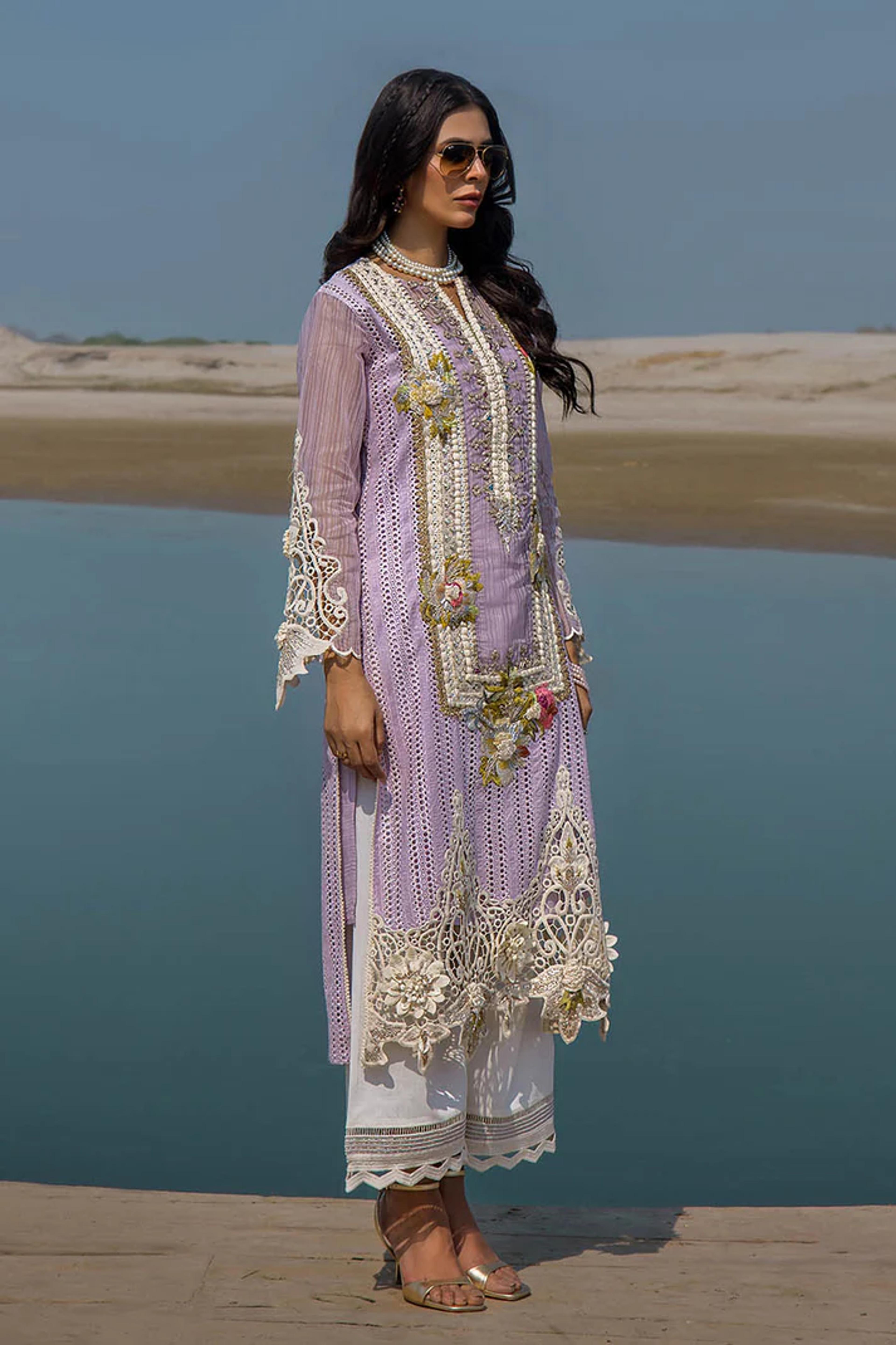 Cotton Chikan 3D Embroidered - Thumbnail 21