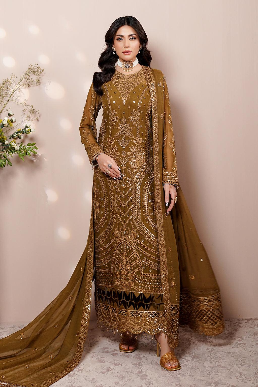 Embroidered Chiffon Suit & Jaal Dupatta - Image 1