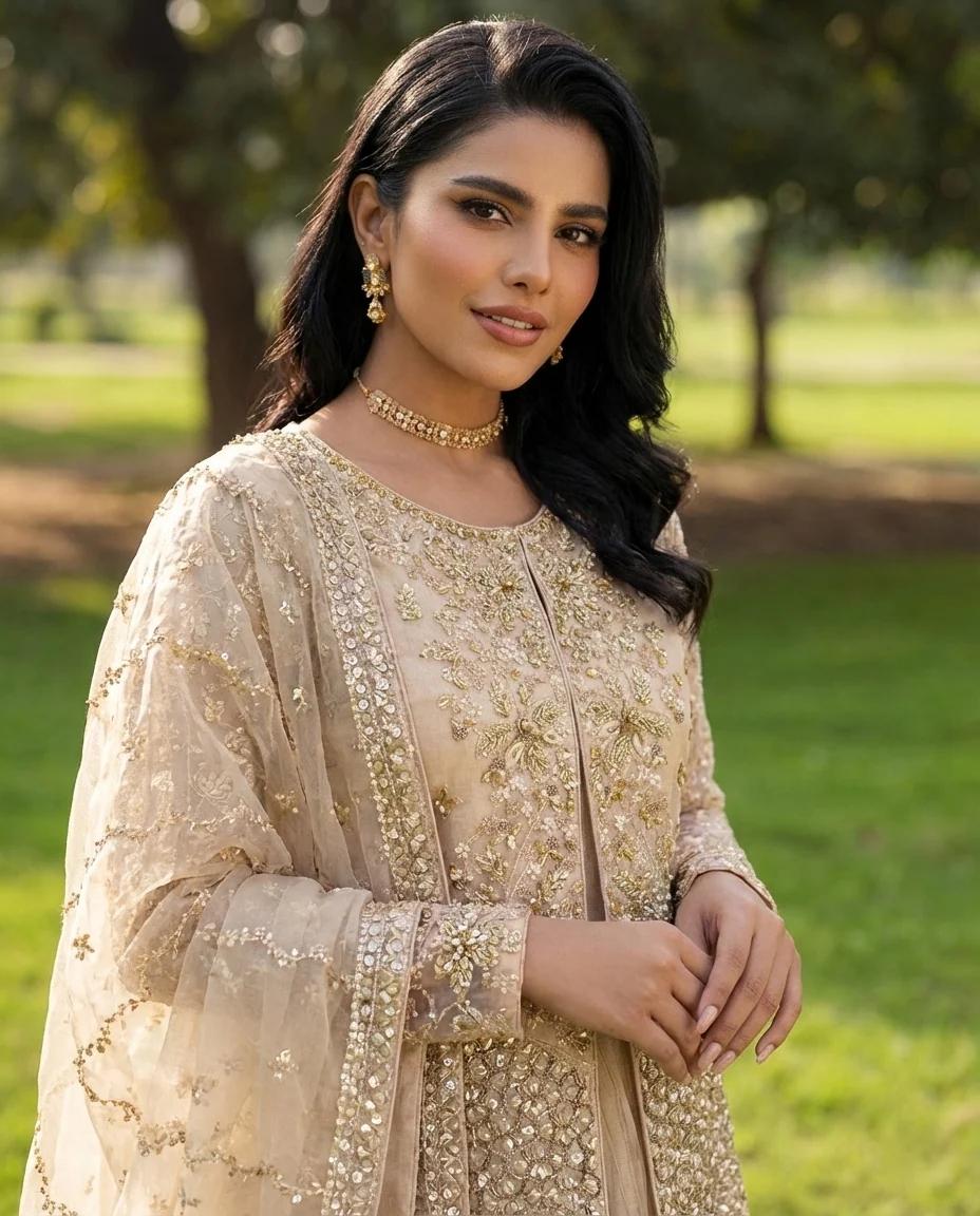 Sequin & Tilla Embroidered Open-Gown Maxi - Image 4