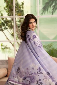 Organza Cutwork 3D Flower Suit & Chiffon Dupatta - Thumbnail 13