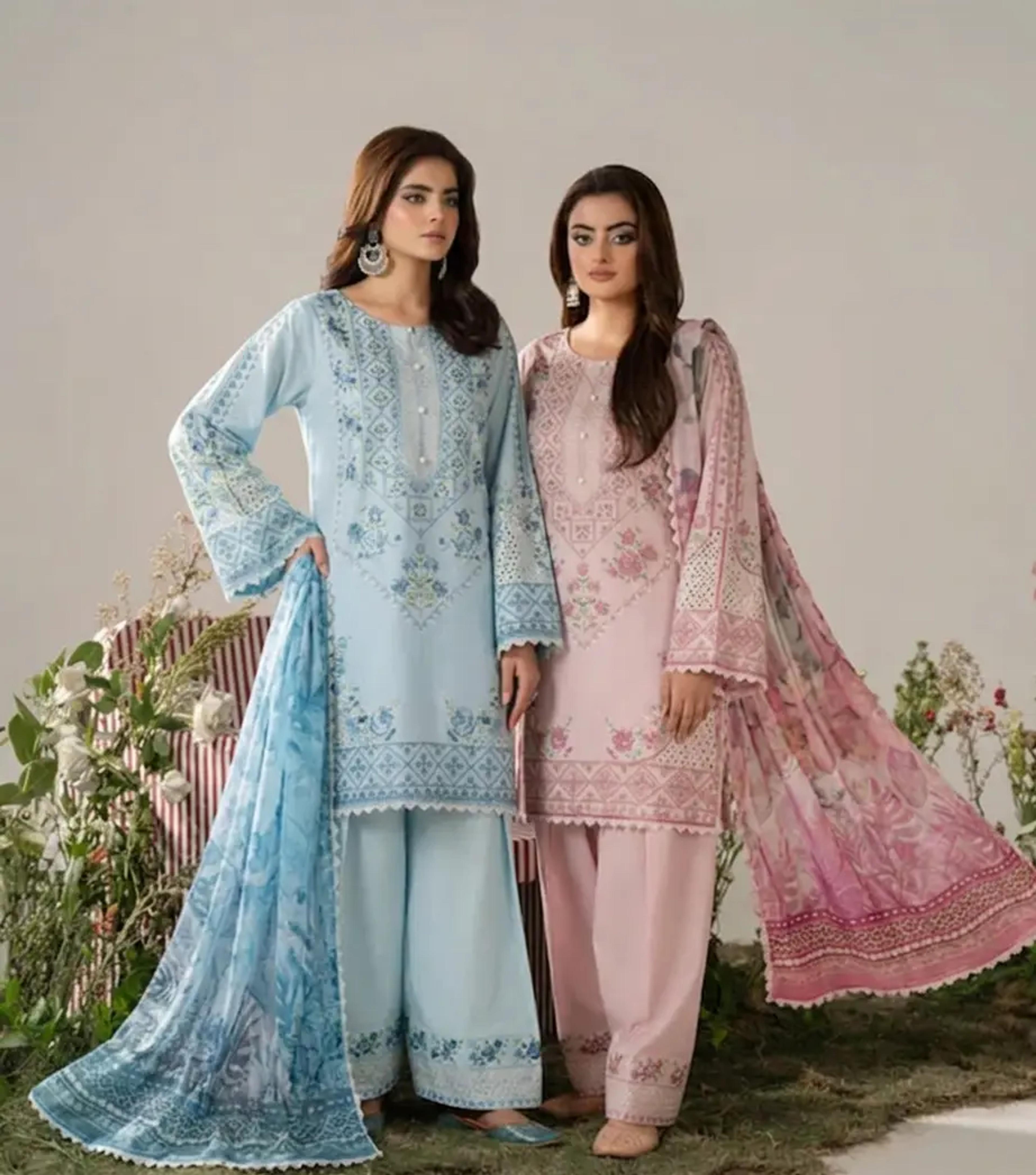 Embroidered Short Shirt with Farshi Shalwar