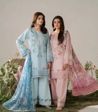 Embroidered Short Shirt with Farshi Shalwar - Thumbnail 1