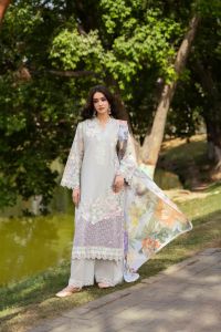 Thread-Work High-Neck Long Shirt with Printed Dupatta - Thumbnail 9