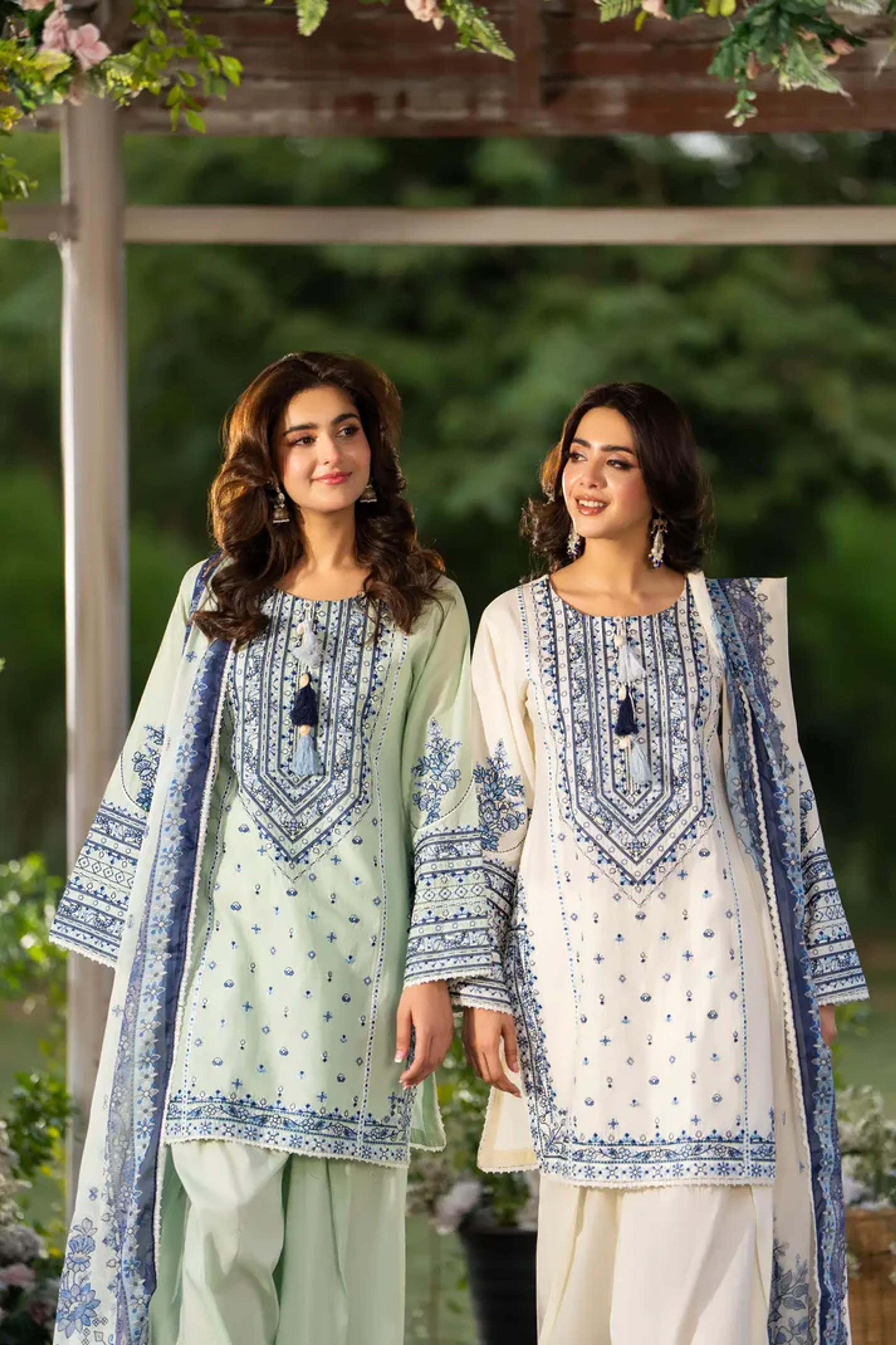 Multi-Thread Embroidered Shirt with Classic Shalwar
