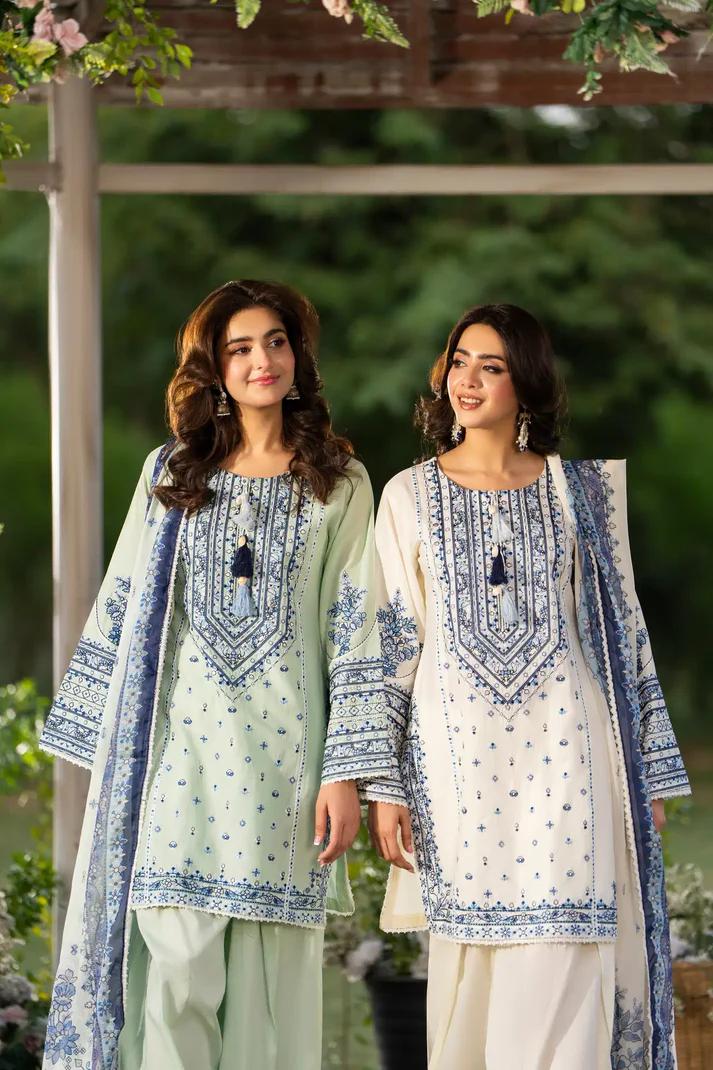 Multi-Thread Embroidered Shirt with Classic Shalwar - Image 1