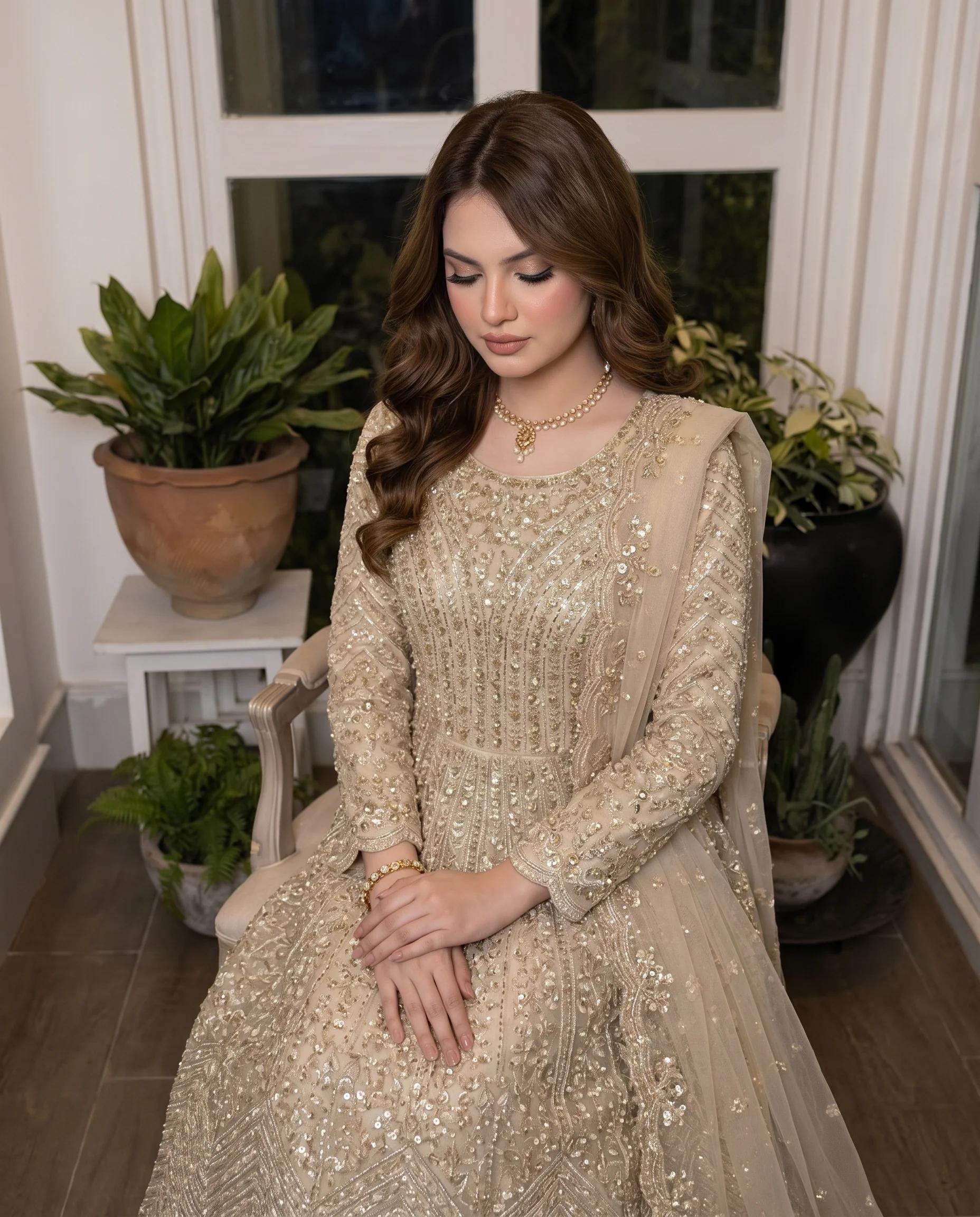 Shimmering Gold & Peach Maxi - Image 5