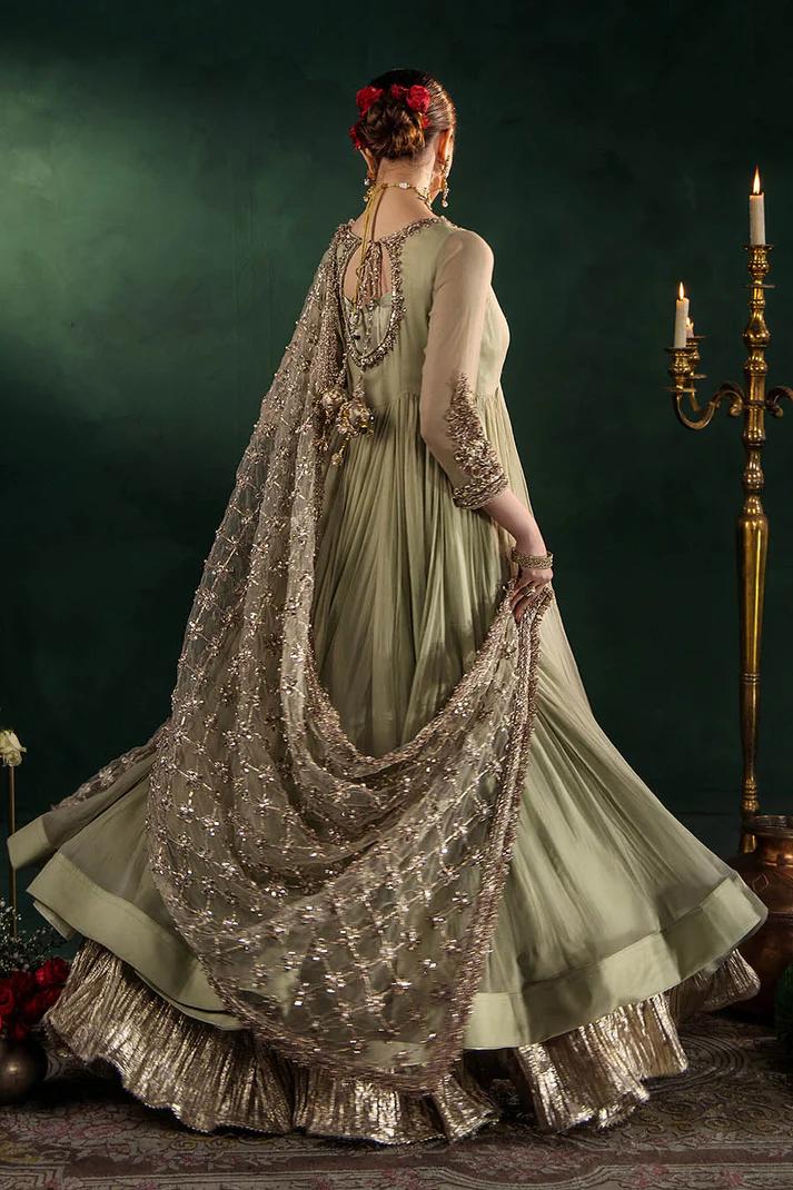 Hand-Embroidered Chiffon Suit with Sharara - Image 11