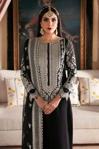 Raw Silk Suit with Organza Dupatta - Thumbnail 4